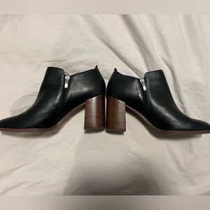 Franco Sarto Black Leather Dante Ankle Booties | Size 10